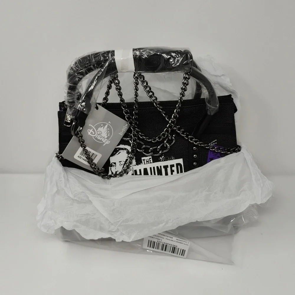 Disney Parks The Haunted Mansion Loungefly Crossbody Bag Chain Purse Handbag NEW